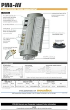 Panama Pma8-AV Outlet. Cable Sat Telehone Silver Surge Pro8 Outlet Power Strip