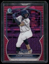 2023 Bowman Chrome #BCP-162 Junior Caminero Prospects Fuchsia Refractor