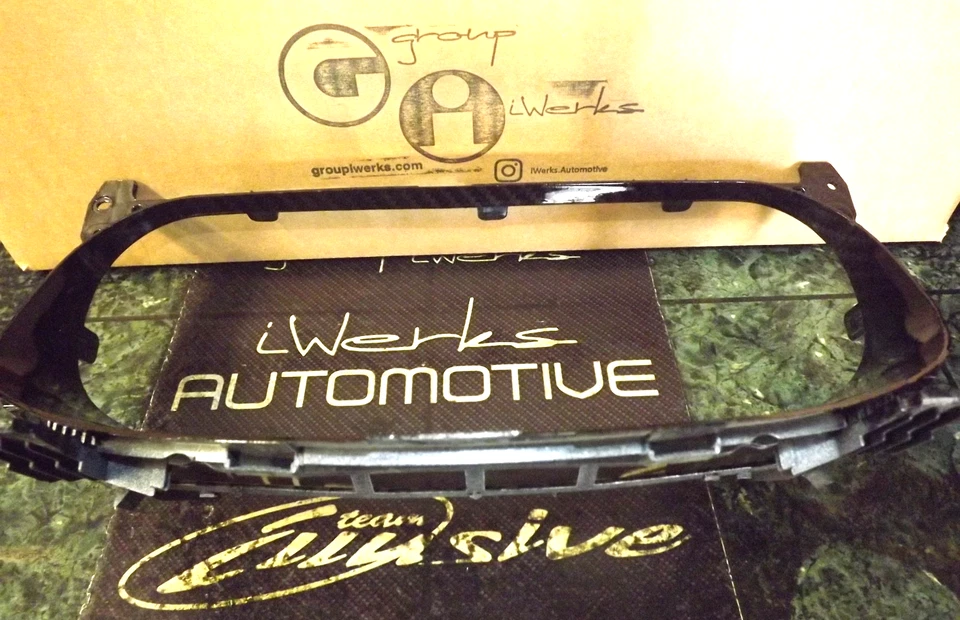 96-00 OEM Honda Civic EK faux carbon fiber gauge cluster meter visor assembly GV - Image 4 of 4