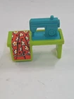 Vintage Fisher Price Little People Dollhouse Sewing Machine Green & Teal