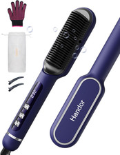 Pro Ionic Hair Straightener Brush for Women, 9 Temp Settings with LED Display, C