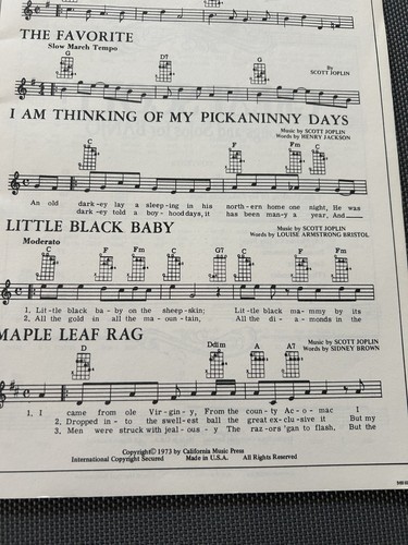 GREAT SCOTT Songs and Solos for BANJO pb 1973 Scott Joplin Near new softcover - Picture 4 of 4