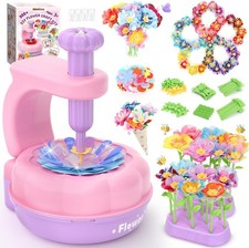 GirlsHome 300 PCS DIY Fabric Flower Bouquet Craft Kit for Kids Ages 6-8