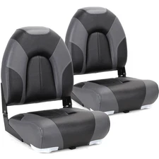 Deluxe Marine High Back Folding Boat Seat,Stainless Steel Screws Included,Sty...