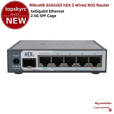 Mikrotik E60iUGS hEX S (2025) RB760iGS Wired ROS Router 5xGigabit+ 2.5G SPF Cage