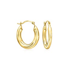 Ross-Simons 14kt Yellow Gold Small Oval Hoop Earrings. 5/8 inches