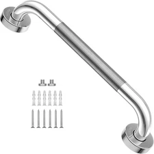 16 Inch Oil Rubbed White Grab Bar w/Anti-Slip knurled Grip, Stainless Steel W...