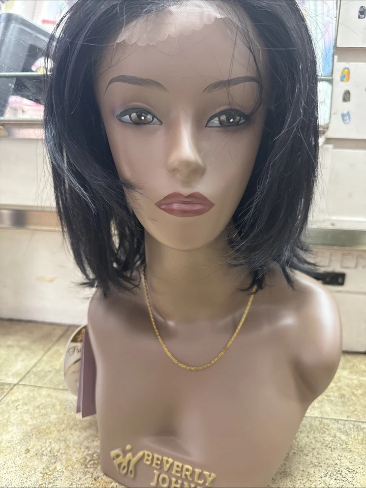 Beverly Johnson Línea Invisible Cabello Humano Encaje Frontal Peluca Concurso Negro #1 NUEVO Foto 2 de 4