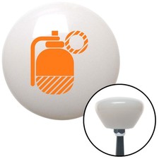 Orange Grenade W Pin White Retro Shift Knob W M16x1.5 Insert Shifter Auto