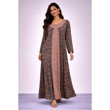 Sislem ma Boho Maxi Dress Size 54 | Multicolor Viscose Long Sleeve Modest NWT