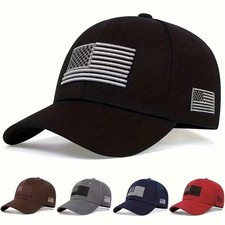 Patriotic USA Flag Hat Tactical Baseball Cap Adjustable Embroidered Gift