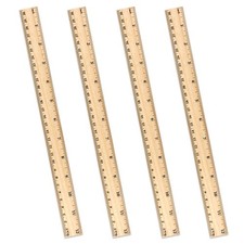 4-Pack Wooden Measuring Rulers   12 Inch / 30 cm Dual-Sided Wood Ruler Set...