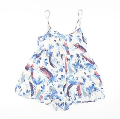 Next Playsuit Damen hellblau Blumen UK 10, Viskose, Sommer