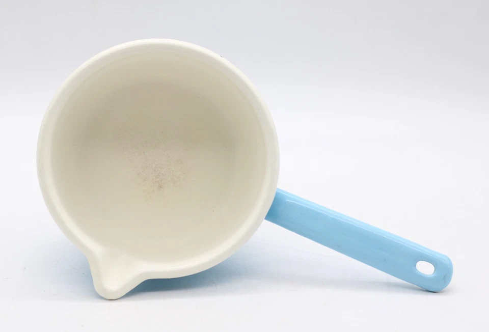 Stielkasserolle Kasserolle Emaille babyblau Milchtopf Vintage Ø 15 cm - Bild 2 von 3