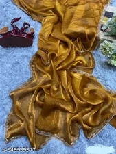 Women's Two-Tone Soft Fancy Chiffon Silk Saree With Running Blouse