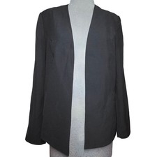Black Open Front Blazer Jacket Size Large