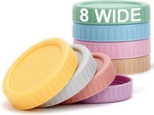 Vaincre 8PCS Wide Mouth Mason Jar Lids, Plastic Mason Jar Canning Lids Tops, Reu