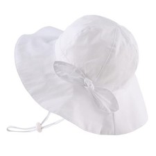 Baby Sun Hat Toddler Bucket Hats UPF 50 Sun Protection Summer 1-2T White