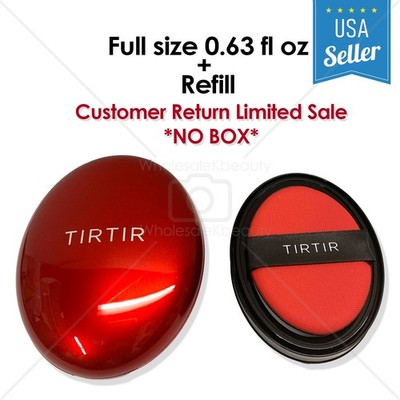 TIRTIR Mask Fit Red Cushion Foundation 0.63fl oz + Refill *NO BOX*, Limited Sale
