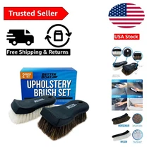 Ergonomic Horsehair and Nylon Brush Set for Pristine Upholstery & Carpet Care