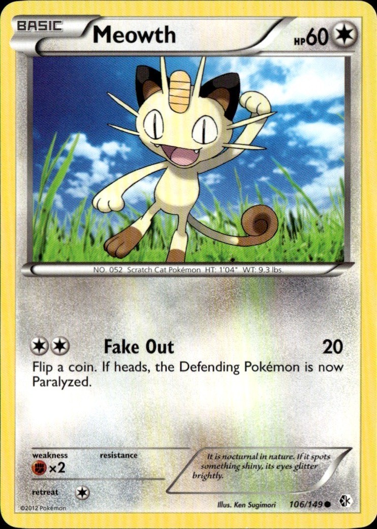 Meowth Common Boundaries Crossed 106/149 LP