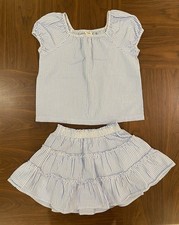 Crewcuts Seersucker Skirt And Top Size 8
