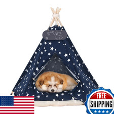 Mooipet Pet Teepee Tent for Dogs  Cats - Thick Cushion, Washable - Puppies Play