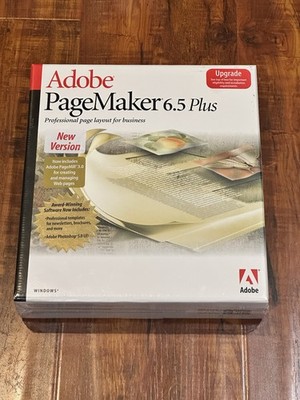 Vintage 1999 Adobe PageMaker 6.5 Plus Upgrade for Windows - New & Sealed!