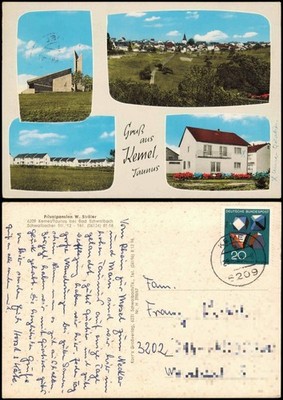Ansichtskarte Kemel-Heidenrod Kirche Stadt Neubaugebiet 1968