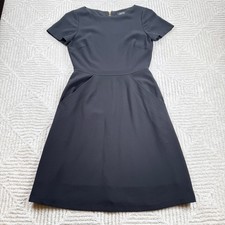Tahari Arthur S Levine Dress Women's 2 Black A-Line LBD Work Office Party Chic