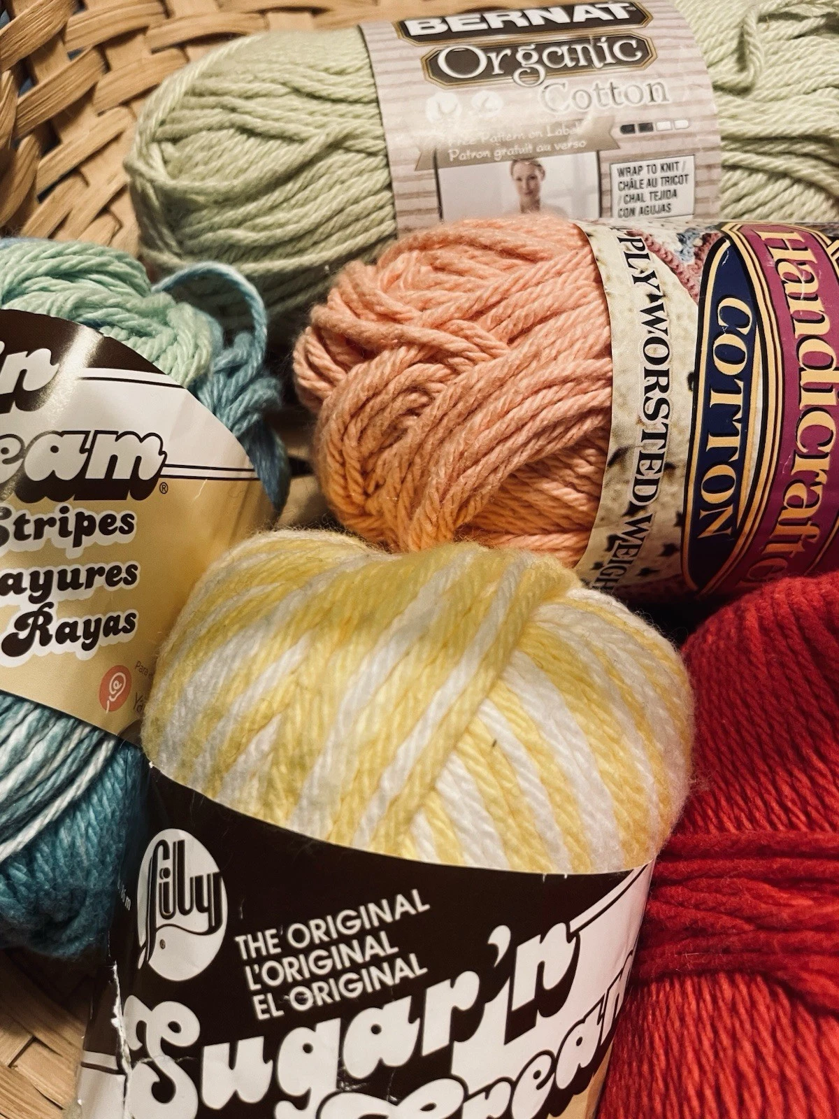 5 Skeins Cotton Yarn- Mixed Lot- Nice Colors! image 2