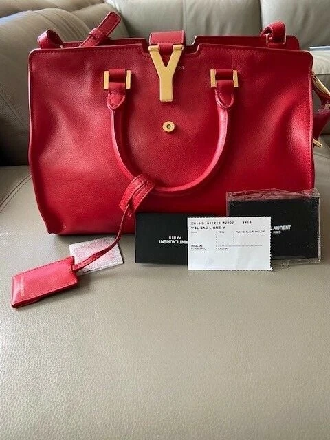 Authentic Saint Laurent Classic Y Cabas Small/Red