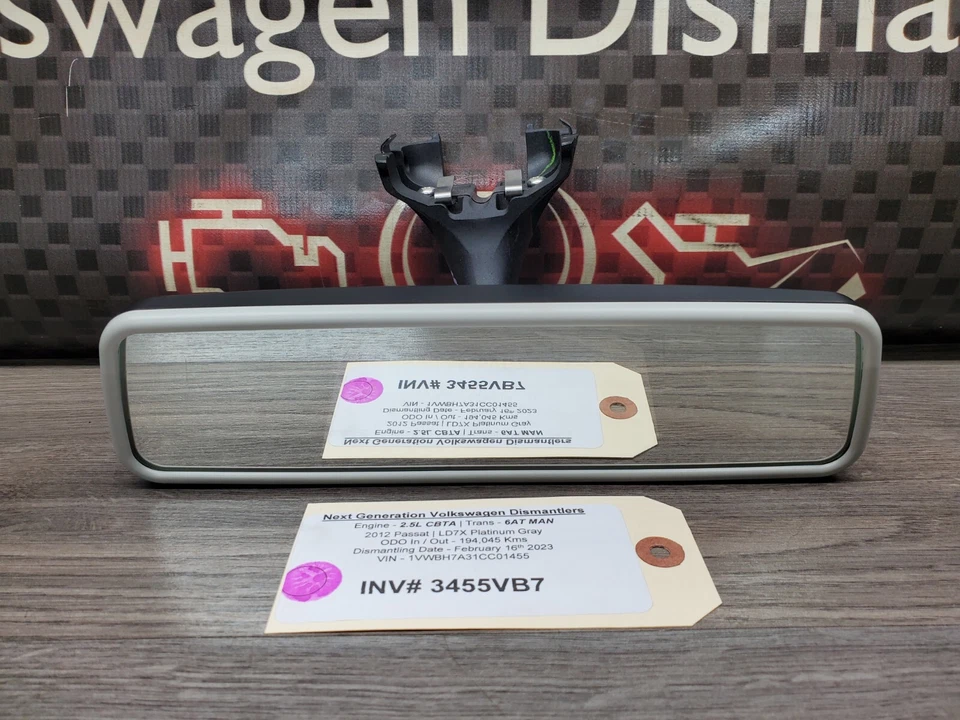 2012 Volkswagen Passat B7 Gray Interior Rear View Inside Mirror Without Auto Dim - Image 2 of 4