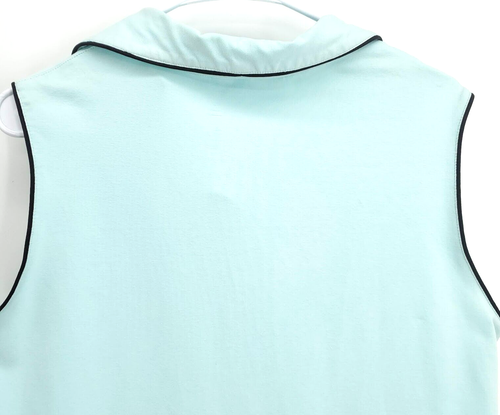 Bette & Court Tunic Sleeveless Light Blue Side Slit Top Collared V-Neck Size XL - Picture 5 of 7