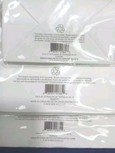 Lot Of 30 White Handled Avon Paper Gift Bags 3 Sizes LG, Med, Sm Sealed New - 第 4/4 張圖片