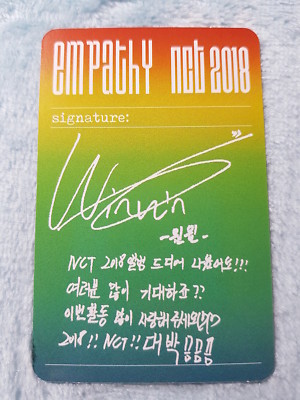 NCT 2018 1st Album EMPATHY Winwin Type-A Photo Card Official K-POP