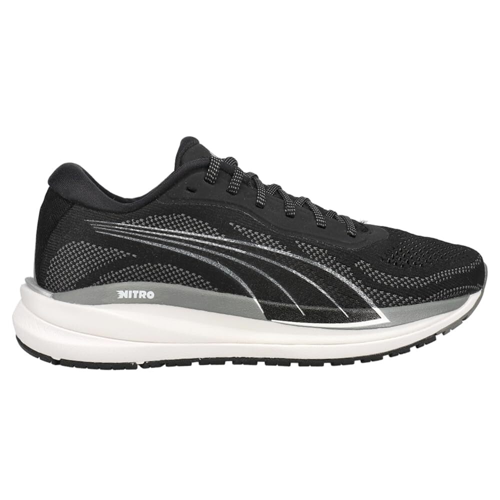 Женские кроссовки Puma из трикотажа Magnify Nitro, черные/ Castlerock, 11 B Medium, США