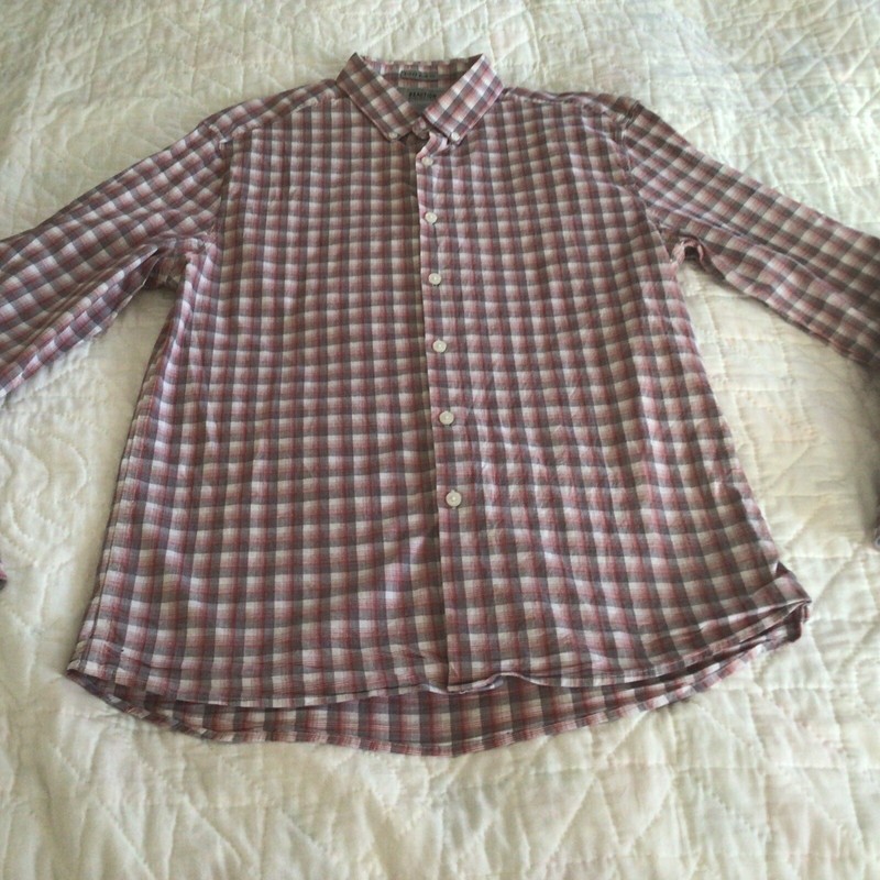 Kenneth Cole Reaction Mens Shirt Size Large Super Slim Fit Long Sleeve Button Up