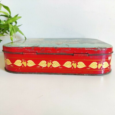 swan tobacco tin Vintage Morton Confectionery Swan Birds Graphic Advertising Litho Tin Box  TB1676