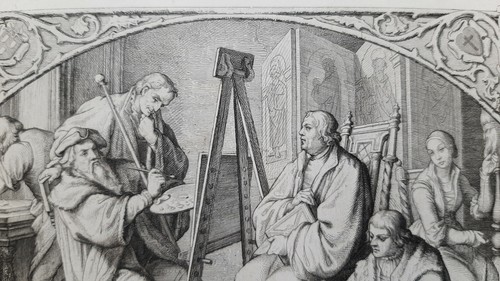 Radierung Darstellung Cranach der Ältere Martin Luther Gustav König 1847 - Picture 4 of 6