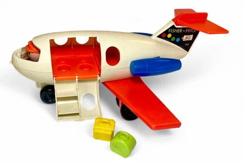 Fisher Price Vintage 1970 Genuine Fun Jet Toy Airplane 183 USA Made