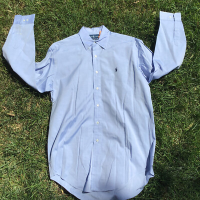 Polo Ralph Lauren Classic Fit Men Sz 15 32/33 Blue Button Down