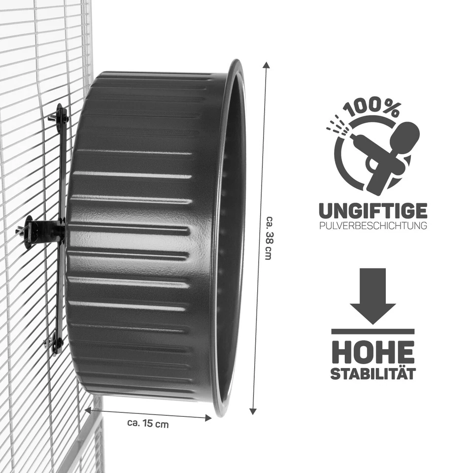 Metall Laufrad für Degus von Montana Pulverbeschichtet Nagetiere Laufteller - Bild 2 von 4