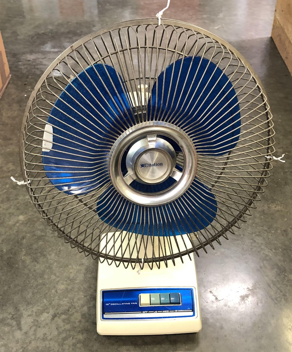 Citation 3 Speed Blue Blade 12'' Oscillating Fan vintage | eBay