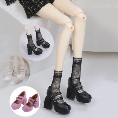 1/3SD BJD Doll Shoes High Heels Thick Heel Buckles Square Toe