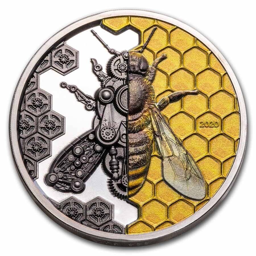 Clockwork Evolution: Mechanical Bee Silver Coin | eBay
