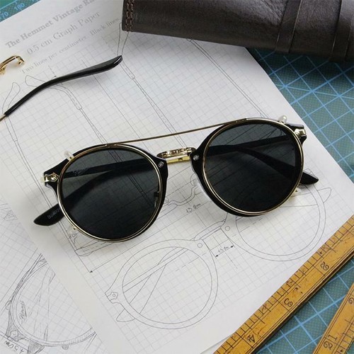 Occhiali da Sole clip-on Vintage Nero | Montatura da vista + clip-on |  Hemmet® | eBay