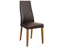Polsterstuhl Esstischstuhl Esszimmerstuhl Stuhl BEILA Eiche Echtleder Braun