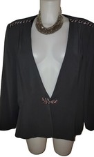 Y2k Louis Ricci Sz 22 Gray Jeweled Formal Church Evening Jacket Work Blazer