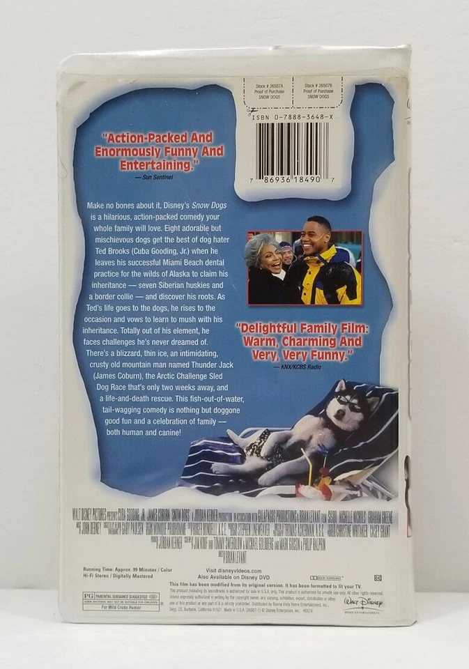 Snow Dogs (VHS) Disney Clam Shell TESTED WORKS - Image 2 of 4